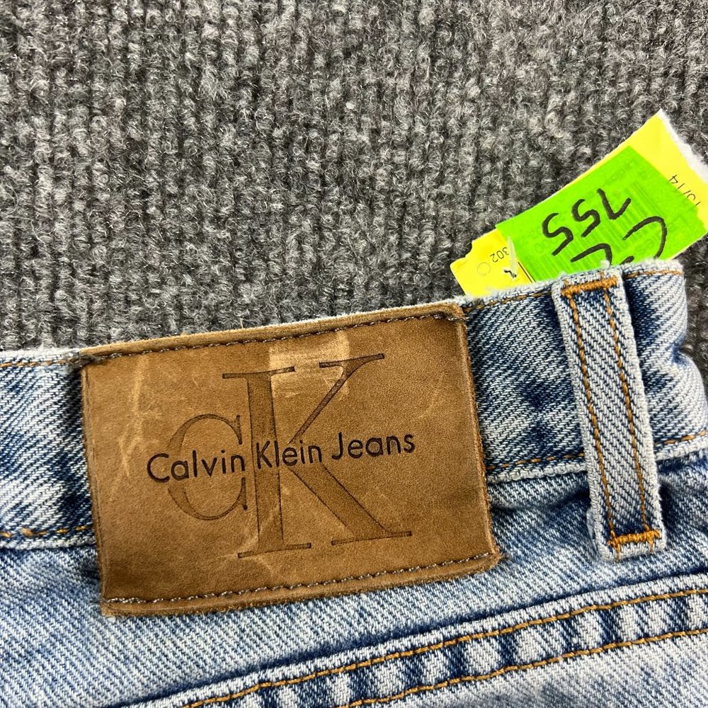 Vintage Calvin Klein Jeans Denim Shorts Adult 13 USA Pockets Blue Womens 32x6 - Picture 3 of 12